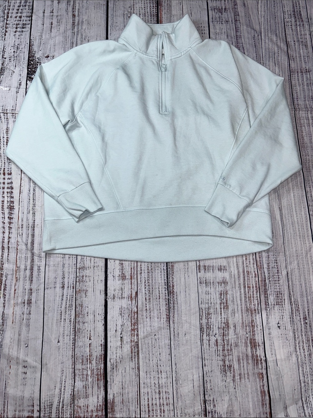 DSG Light Mint Quarter-Zip Mock Neck Sweater